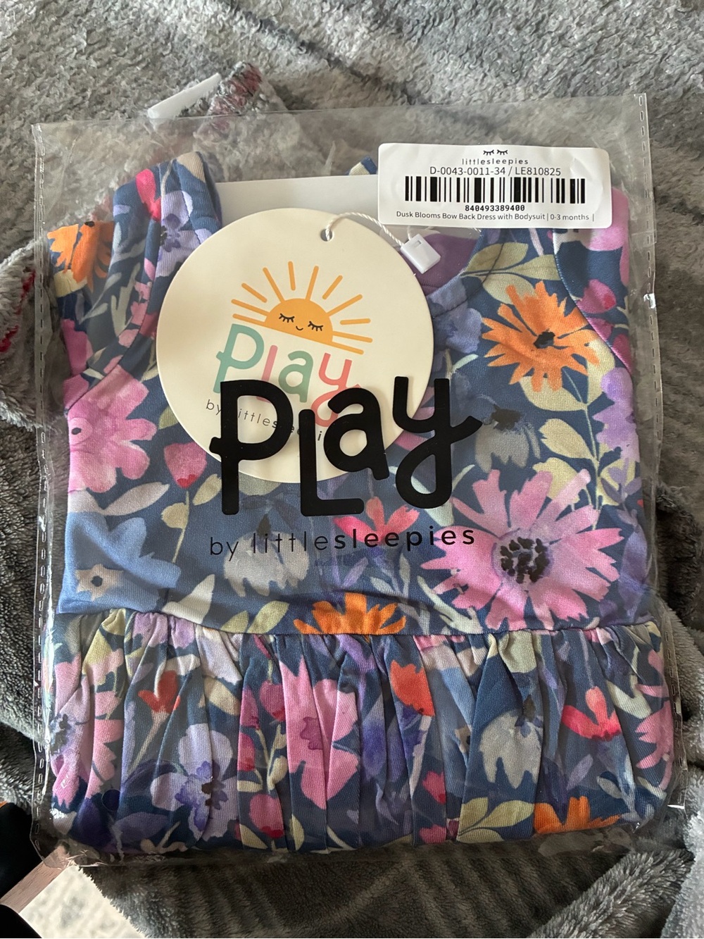 Little Sleepies Dusk Blooms Bow Back Skater Dress - 0-3 months